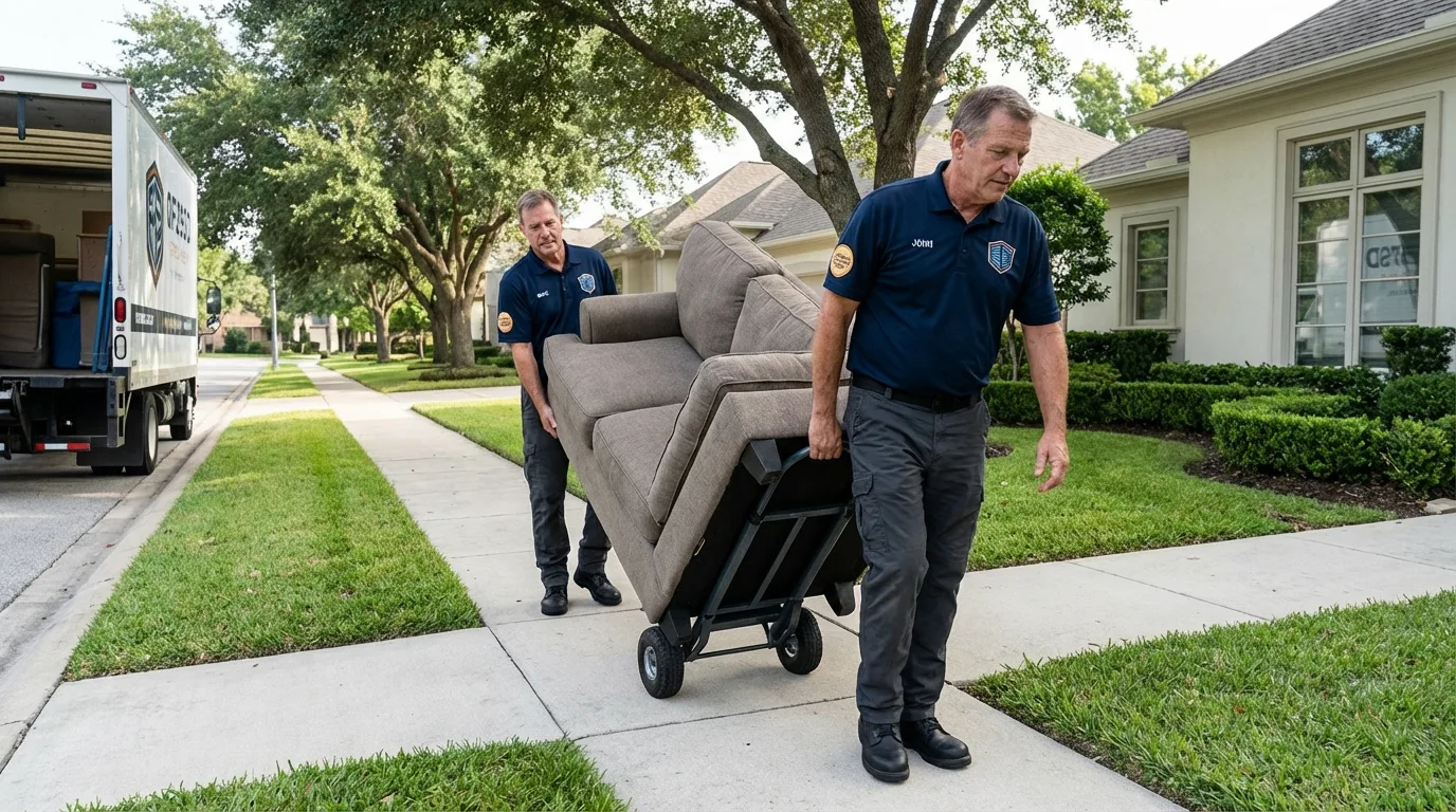 Local residential moving crew loading furniture in Nocatee, FL